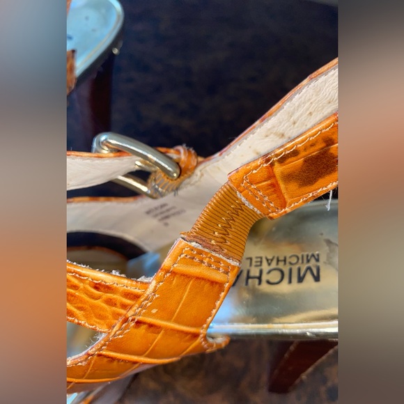 Michael Kors Snakeskin Platform Heels with Side Buckles  - size 7 - Picture 5 of 14